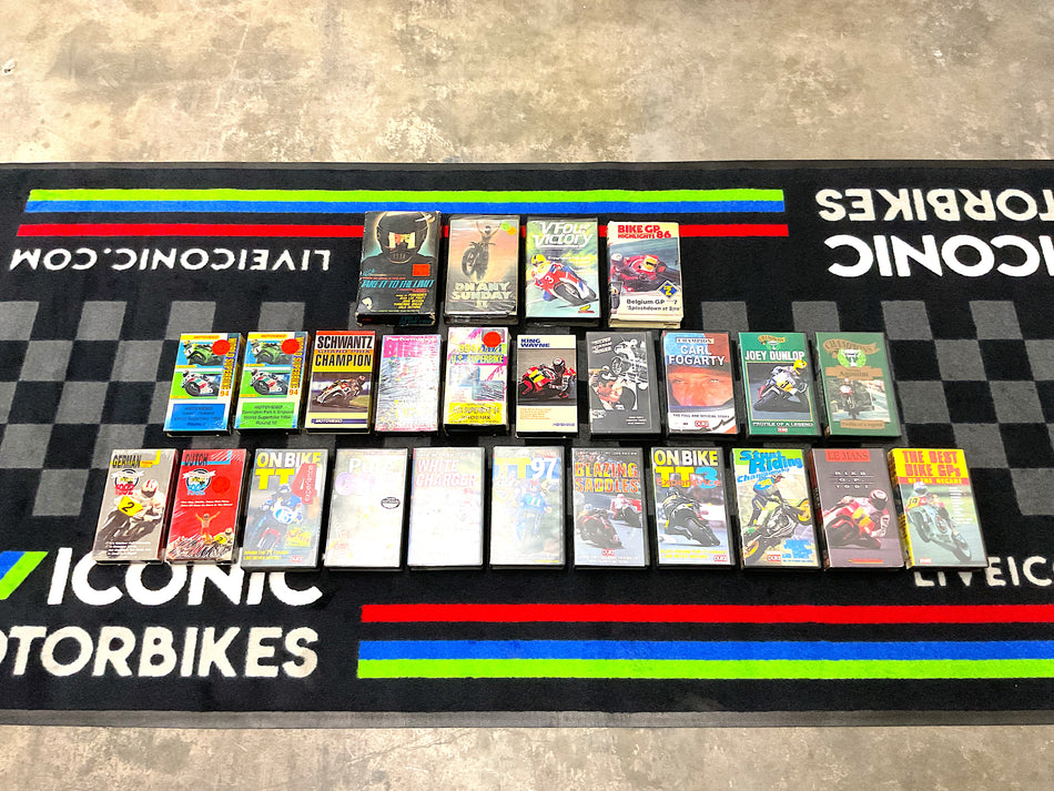 Rare Collection of 25 Motorcycle VHS Tapes - Races, Biographies, Movies. #VHS_25RN