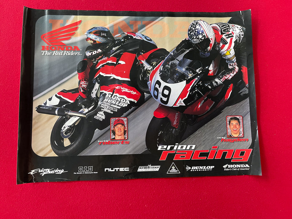 Iconic Originals:  Erion Racing Poster ~ Hayden / Roberts • Rare