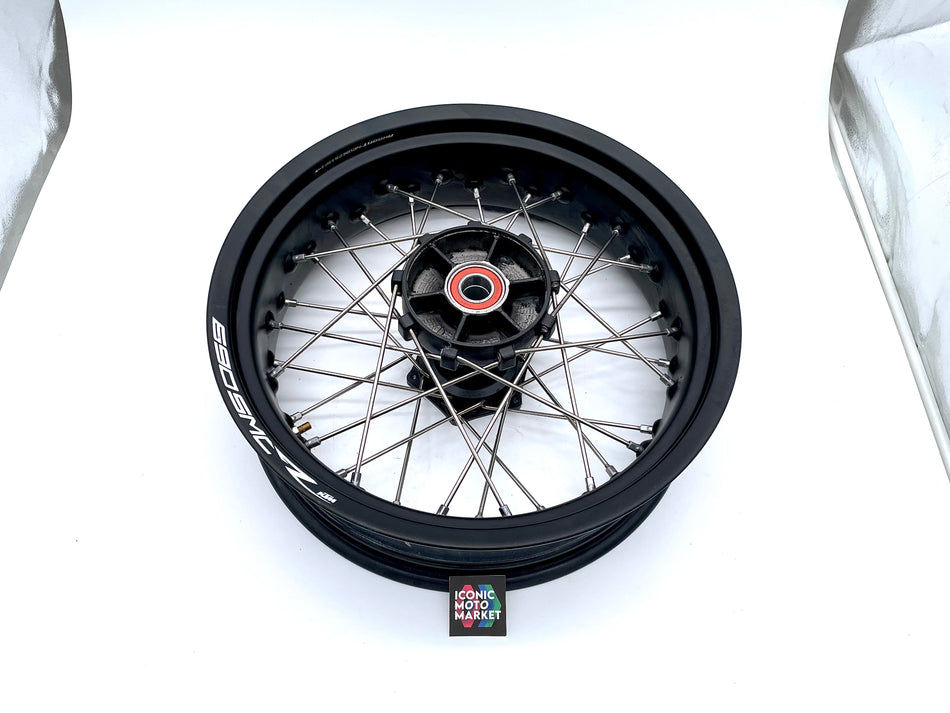 KTM 690 SMC R (2019) Rear Rim/Wheel, 5.0” x 17”. (OEM) #75010101144C1A