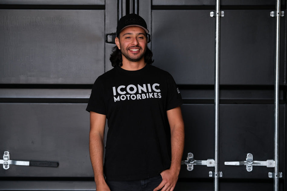 Iconic Motorbikes FlexFit Hat ("Black on Black")