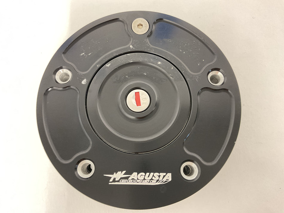 MV Agusta Brutale 1090 (2011-2013). Billet Gas Cap w/ 2 Keys Black. New. (OEM) #SPTSA009BF