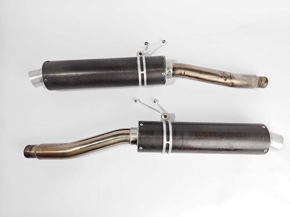 Ducati 900SS (1991-1997) Gio.Ca.Moto Carbon Fiber, High Mount Moto Slip-On Exhaust Set.