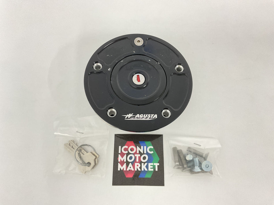 MV Agusta Brutale 1090 (2011-2013). Billet Gas Cap w/ 2 Keys Black. New. (OEM) #SPTSA009BF