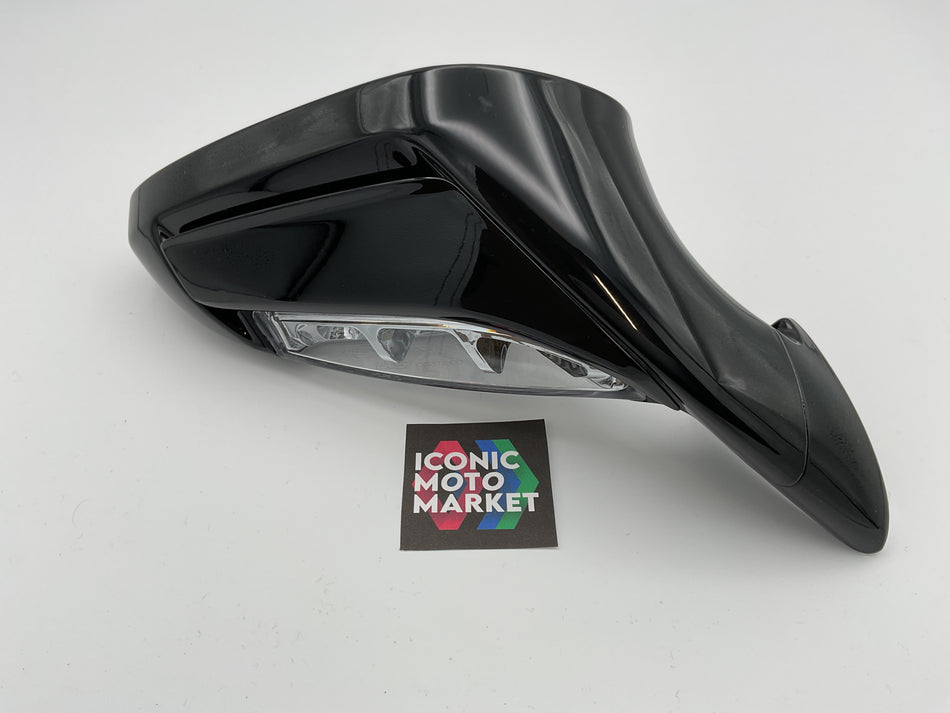 MV Agusta F4 1000S (2010-2012). Mirror, Right-Hand w/ Indicator. Black. New. (OEM) #80B0B3758