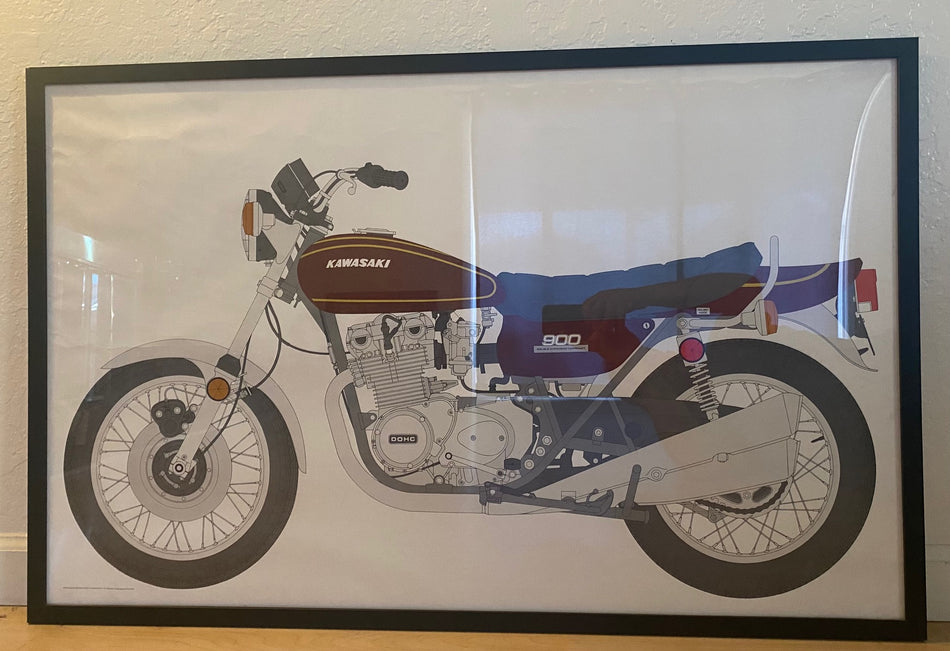Kawasaki Z1 900 Concept Artwork Illustrated by Paul Bice