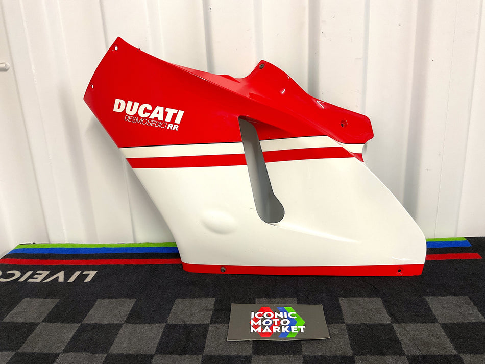 Ducati Desmosedici RR (2008). Fairing, Left-Side - Carbon Fiber. (OEM) #48012561BA