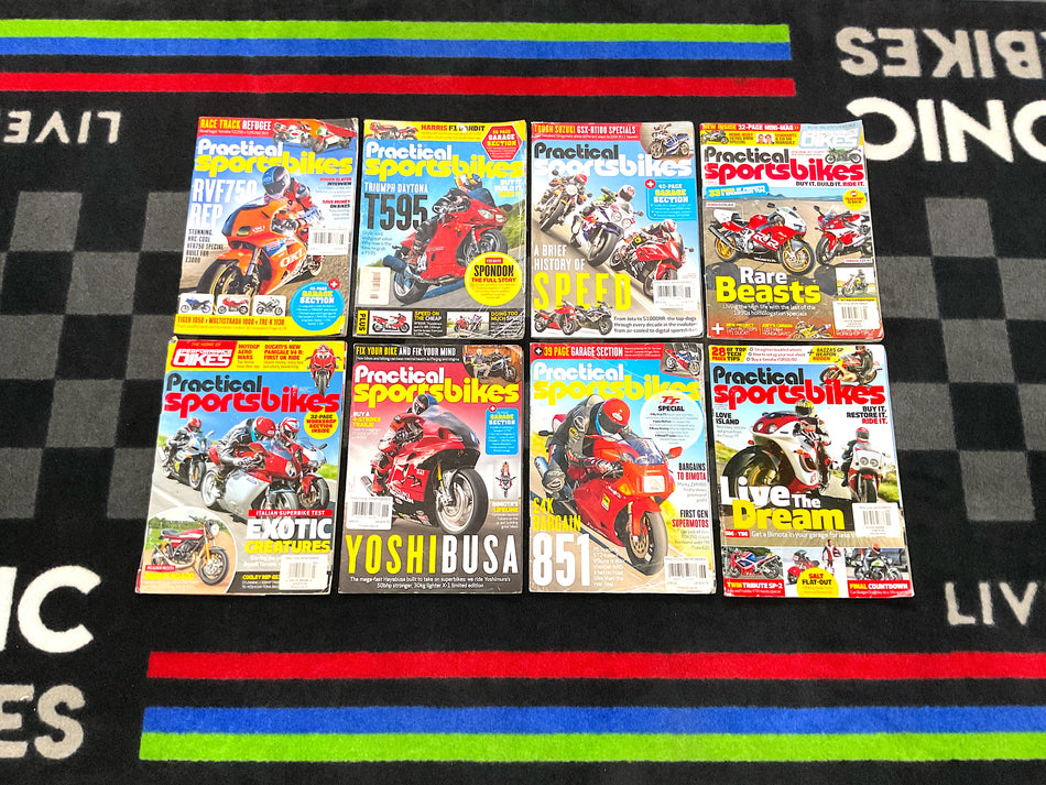 Collection of 8 Motorcycle Magazines - Practical Sportbikes. #PSB_8B