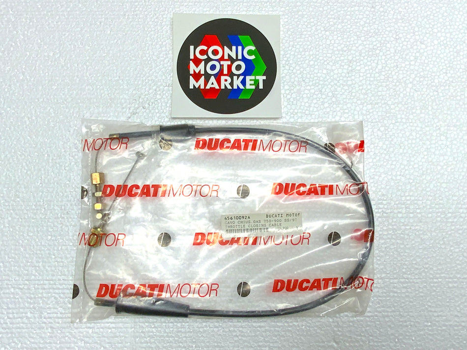 Ducati 900SS/750SS/600SS (1991-1997) Throttle Cable/Line. New-in-Box. (OEM) ##65610092A