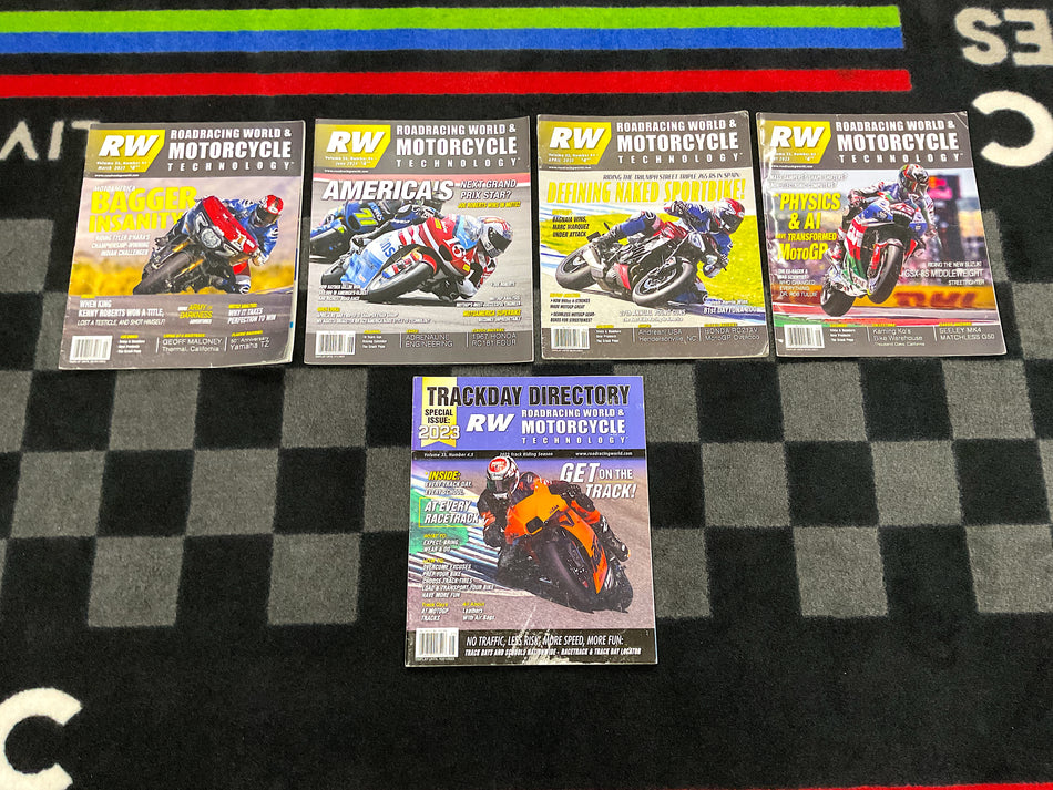 Collection of 5 Motorcycle Magazines - Roadracing World and Modern Technology. #RWMT_5E1