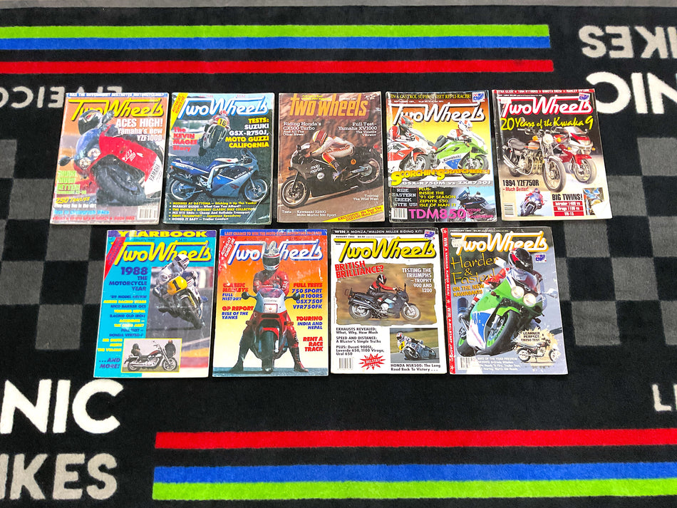 Collection of 9 Motorcycle Magazines - Two Wheels. #TWHLS_9K