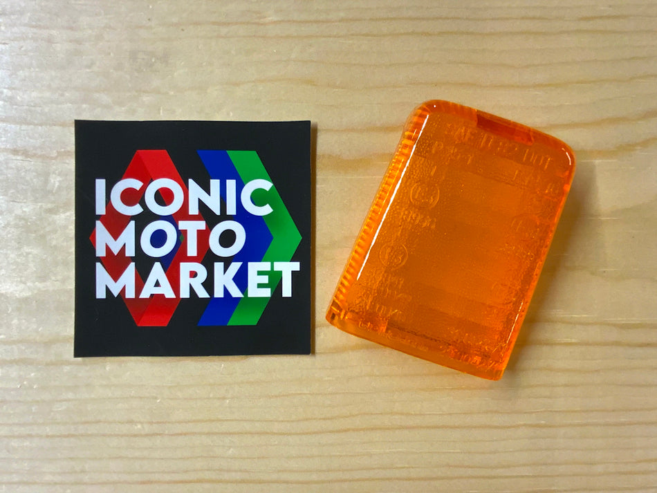 Cagiva 125 Alleta Oro (1987) Signal Indicator Lens Amber. New-in-Box. (OEM) #800047192