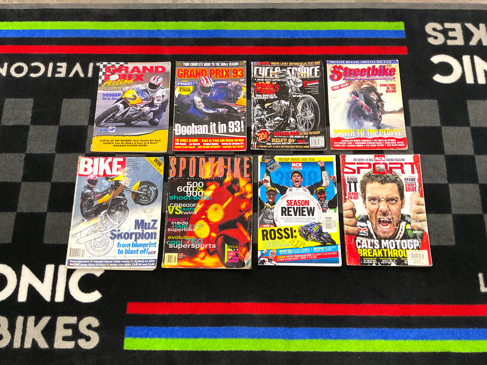 Collection of 8 Motorcycle Magazines - Numerous Titles. #VAR_8M