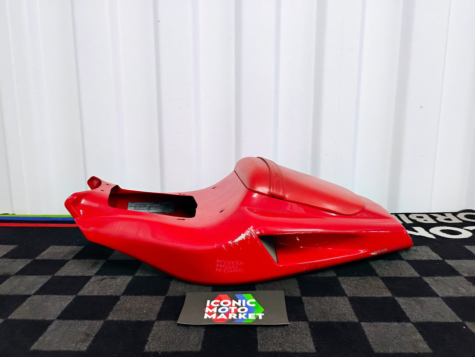 Ducati 916 (1994-1997) 916 Senna (1994-1998) 748 (1998-1999). Biposto Tail-fairing, Red - w/ Passenger Seat. (OEM) #48330221A