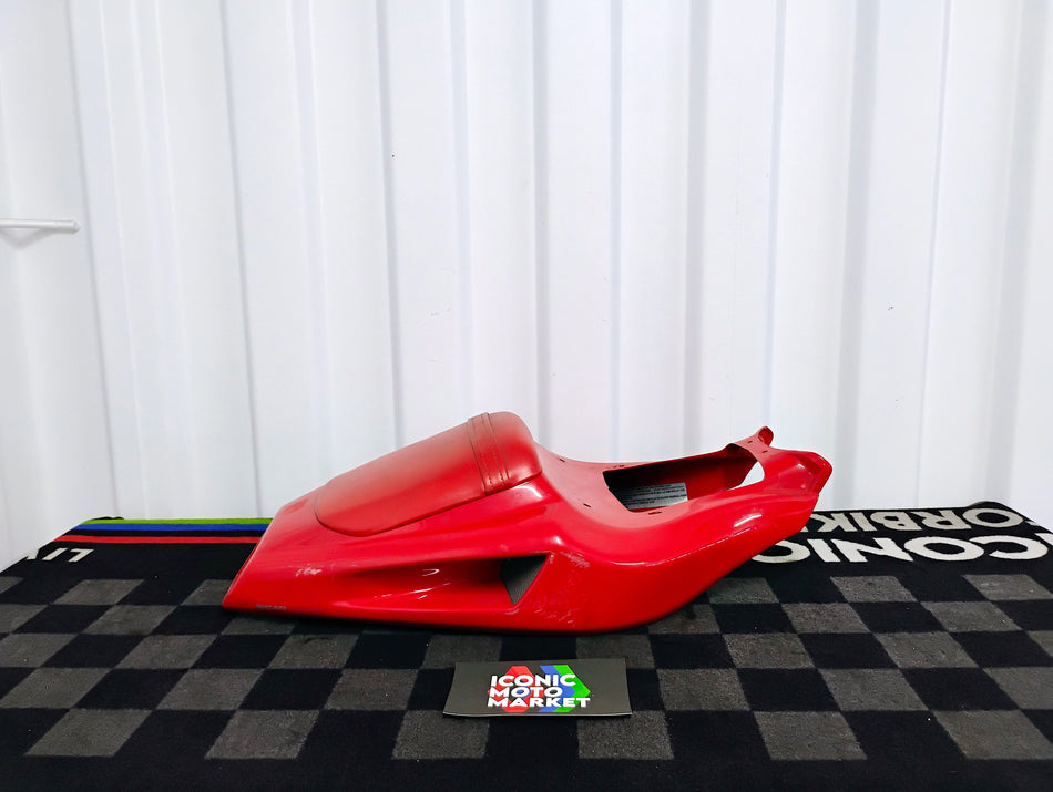 Ducati 916 (1994-1997) 916 Senna (1994-1998) 748 (1998-1999). Biposto Tail-fairing, Red - w/ Passenger Seat. (OEM) #48330221A