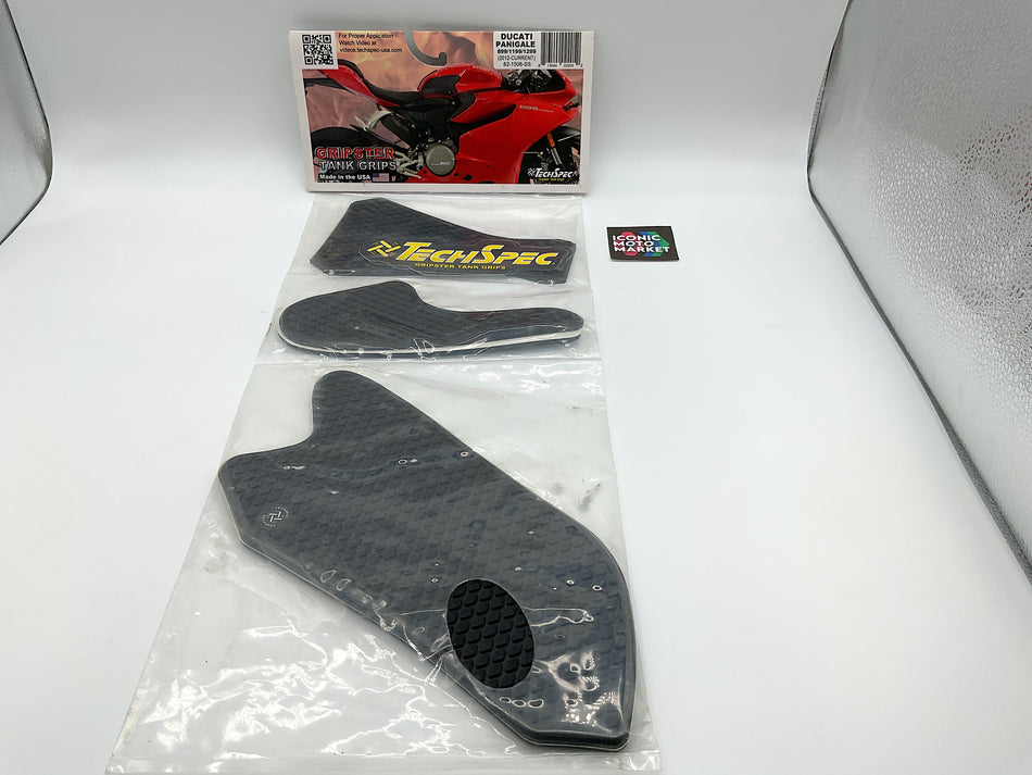 Ducati Panigale 899/1199/1299 (2012-Present) Tank Grips, by brand TechSpec. #62-1506-SS