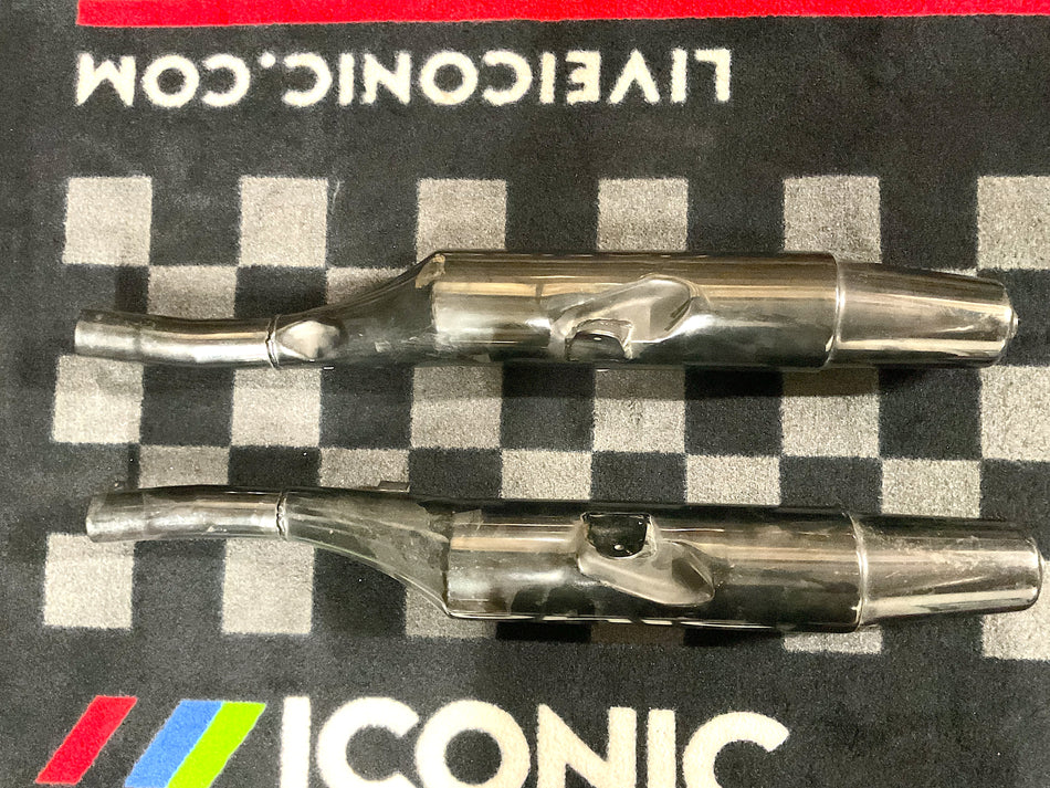 Ducati 750 Paso (1986-1988) Set of Exhaust Mufflers, Left/Right. (OEM) #037084215_037084210