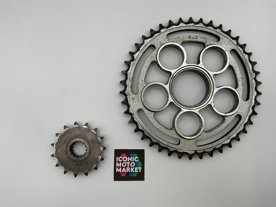 Ducati Multistrada 1000/1000S (2003-2006) 1100/1100S (2007-2009) Front Sprocket T15. (OEM) #449A0451A + Rear Sprocket T42. (OEM) #49421041B