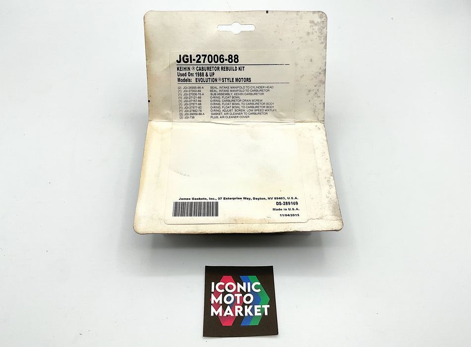 Harley-Davidson (1988-Present) JGI - Keihin Carburetor Re-build Kit. New-in-Package.  #JGI-27006-88