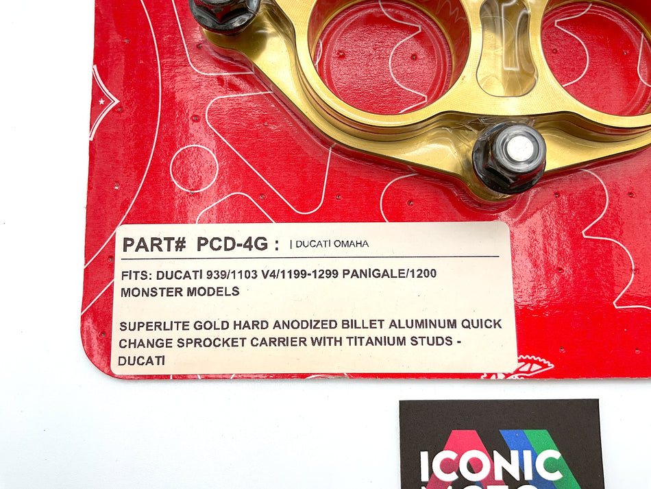 Ducati Panigale, Monster. Superlite - Billet Alum. Quick-Change Sprocket Carrier. New. #PCD-4G