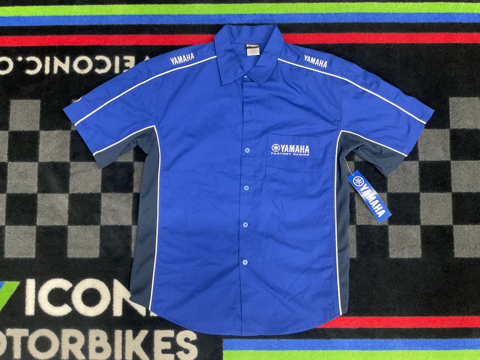 Yamaha Factory Racing Signed Short Sleeve Button Down (Medium)