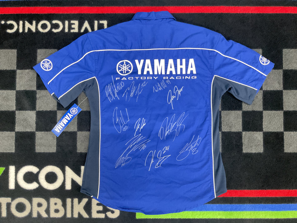 Yamaha Factory Racing Signed Short Sleeve Button Down (Medium)