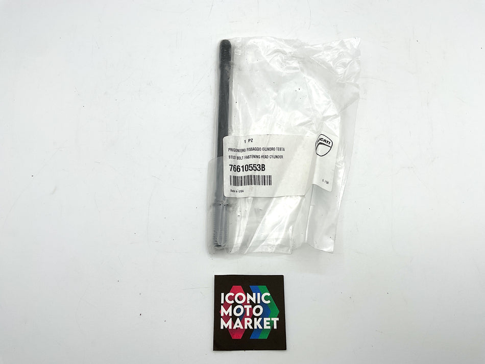 Ducati Streetfighter, Hypermotard, Monster - Stud Bolt, Fastening Head Cylinder. New. (OEM) #76610553B