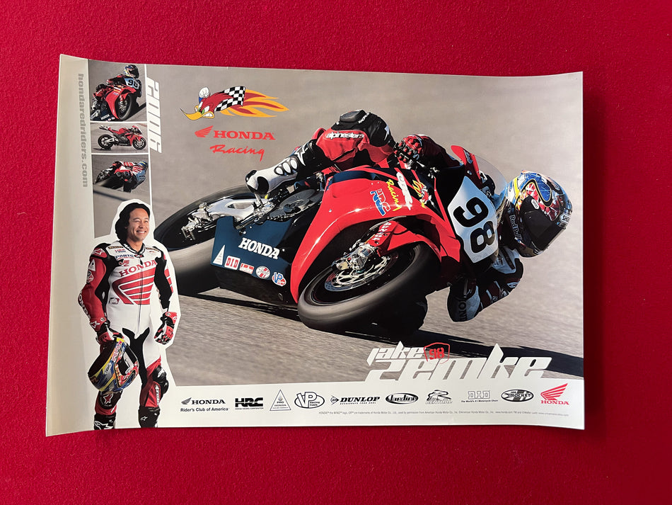 Team Honda Poster - Jake Zemke - 14" x 20"