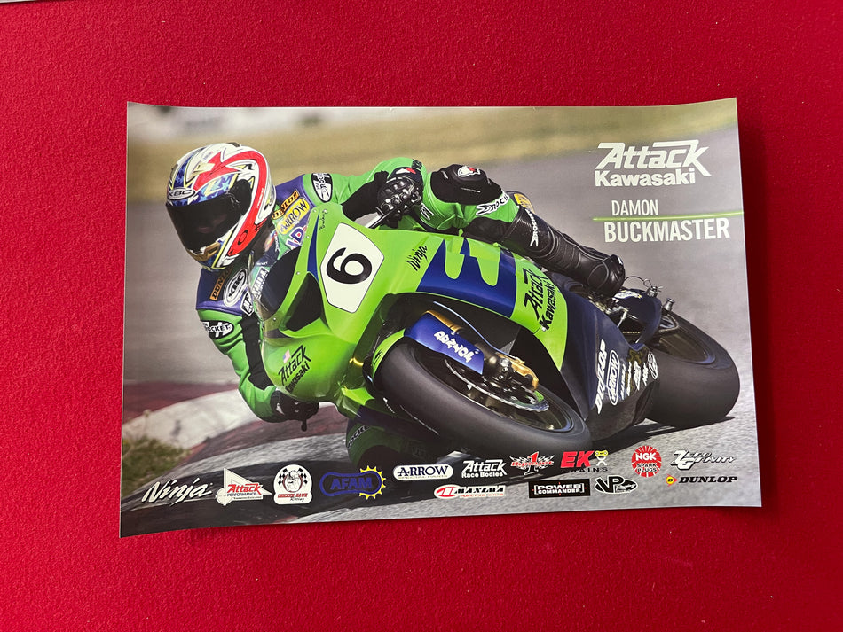 Team Kawasaki Poster - Damon Buckmaster -  13" x 19"