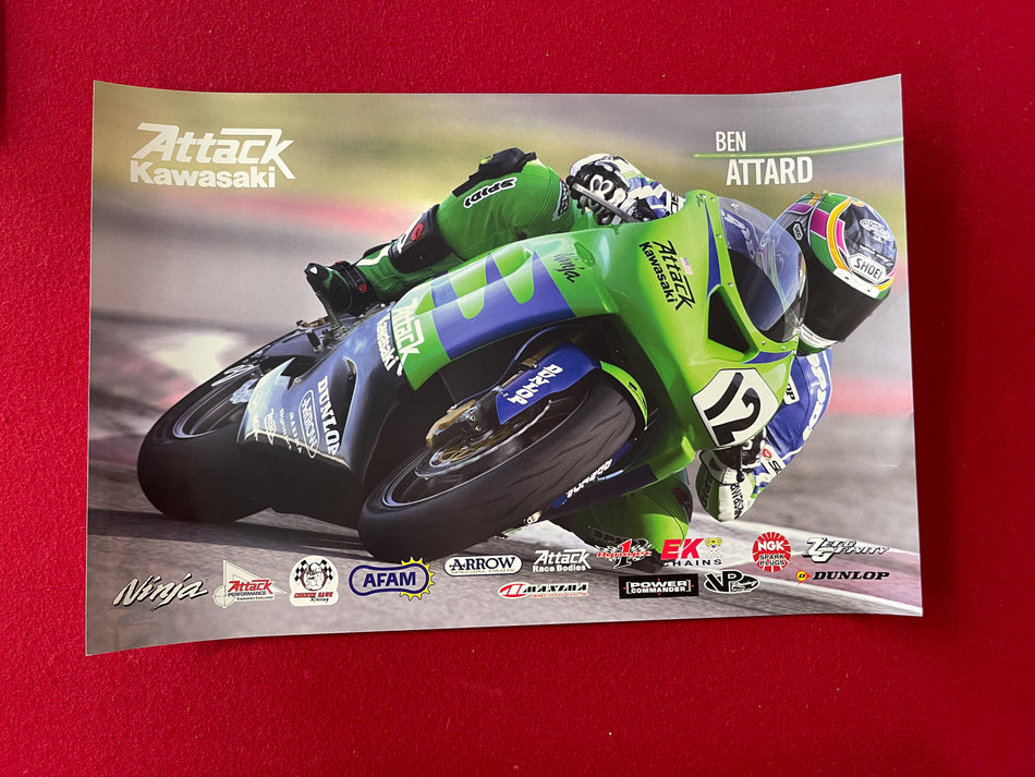 Team Kawasaki Poster - Ben Attard -  13" x 19"