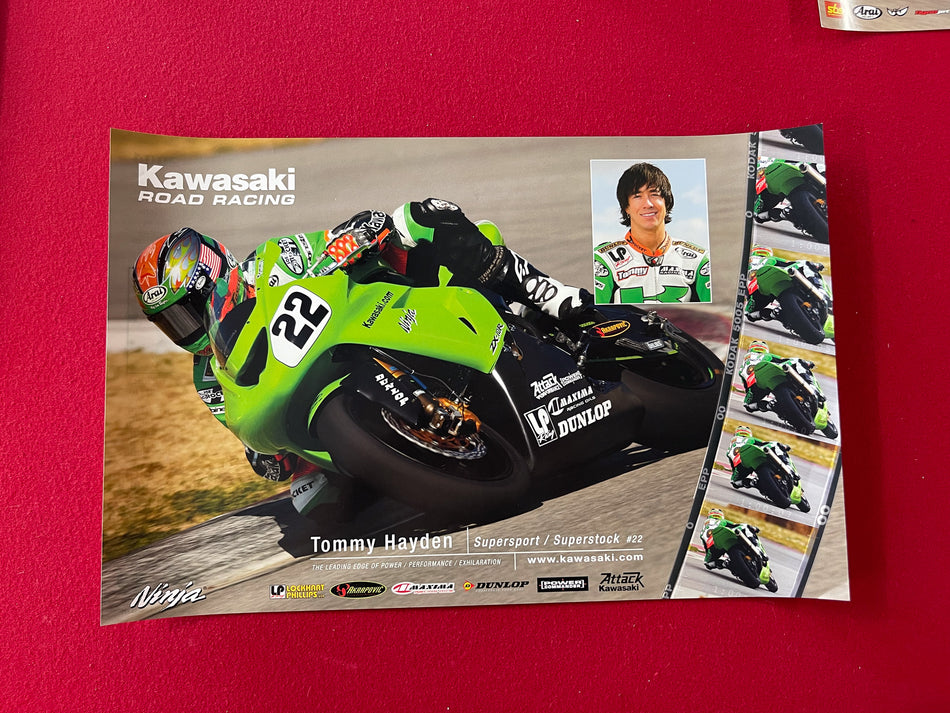 Team Kawasaki Poster - Tommy Hayden - 14" x 20"