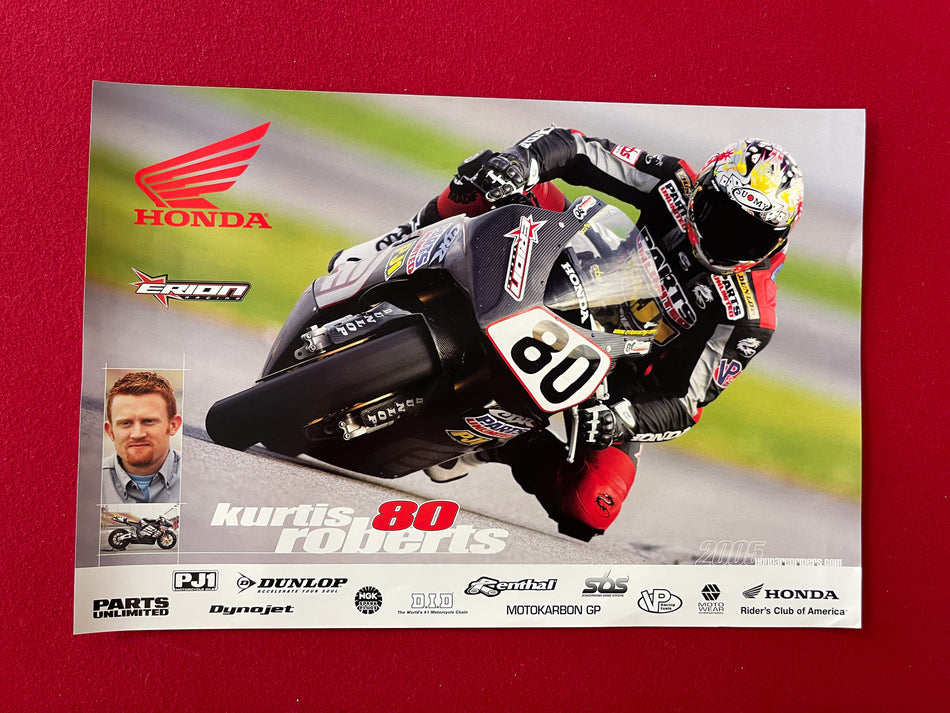 Team Honda Poster - Kurtis Roberts - 14" x 20"