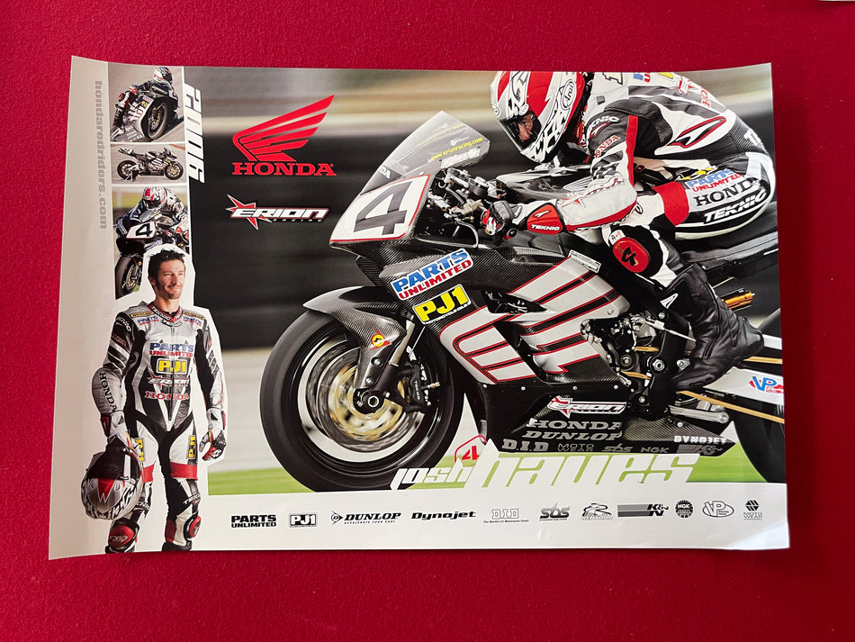 Team Honda Poster - Josh Hayes - 14" x 20"