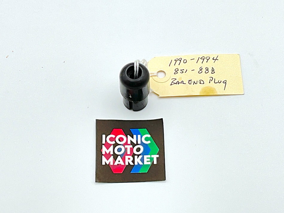 Ducati 888, 851 - Bar End Plug, Black. Rare. (OEM) #87240031A