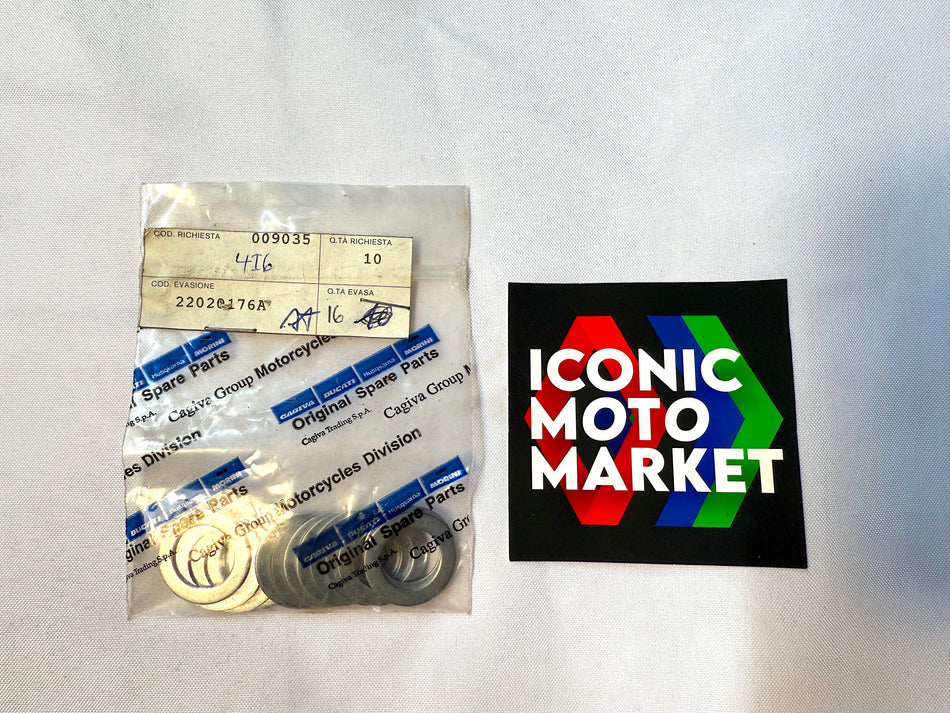 Ducati 900SS/750SS (1991-1999) 996 (1999-2001) Monster 900/750 (1993-2001). Gasket, Aluminum - for Oil Cooler. 5-PACK. New-in-Package. (OEM) #22020176A