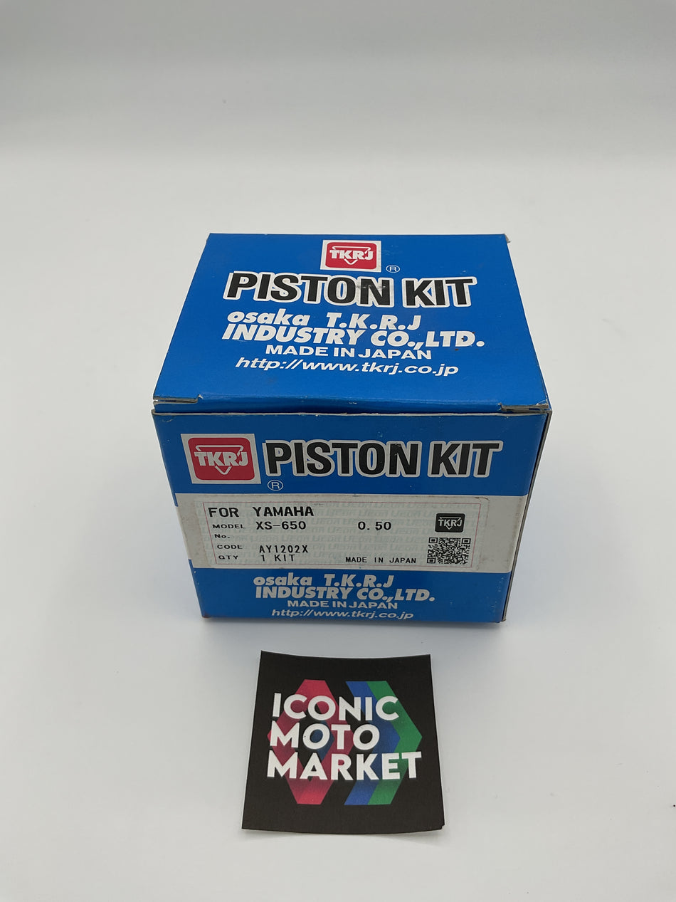 Yamaha XS650 (1969-1979) TKRJ Brand - Piston Kit 0.05 with Pin/Rings. New-in-Box. #AY1202X