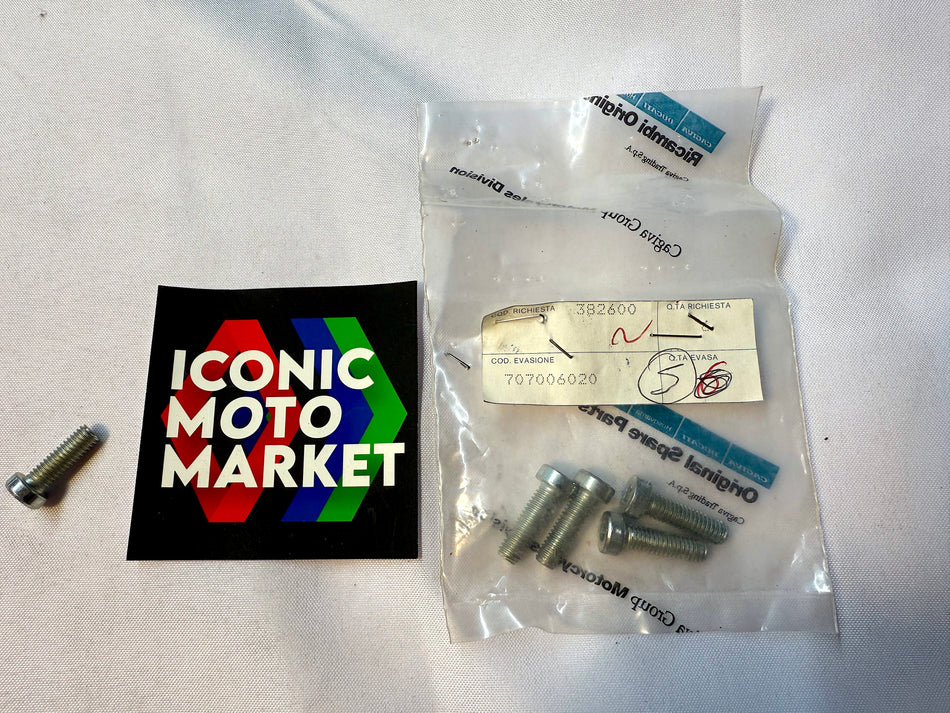 Ducati 851 (1991). Fairing Screw M6x20. New-in-Package. (OEM) #707006020