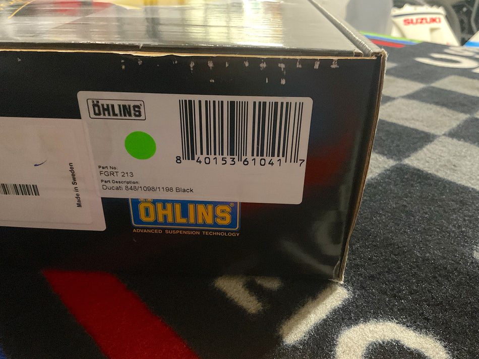 Ducati 1198, 1098, 848 - Ohlins 43mm Front Forks, for Road/Track. Black, Gold. #FGRT213