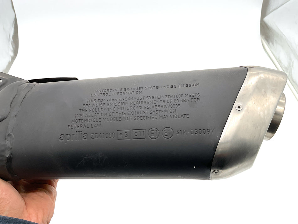 Aprilia Tuono V4 1100, RSV4 1000 - Exhaust Muffler/Silencer, & Heat Shield. (OEM) #41R-030097