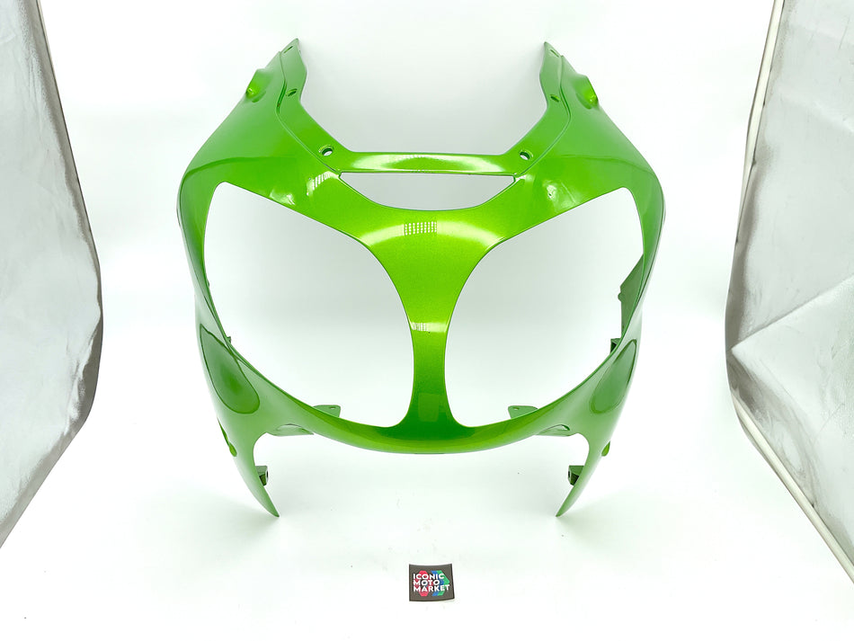 Kawasaki ZX-12R Ninja / ZX1200 (2000-2001) Front Upper Cowl - Green. (OEM) #55028-1379