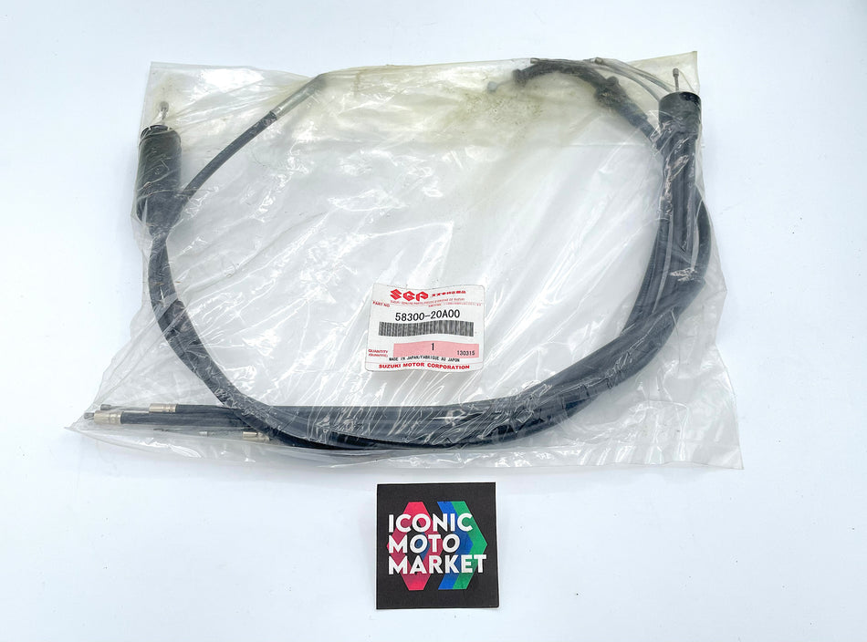 Suzuki RG500 (1985-1987) Throttle Cable, Complete Kit. NOS (OEM) #58300-20A00