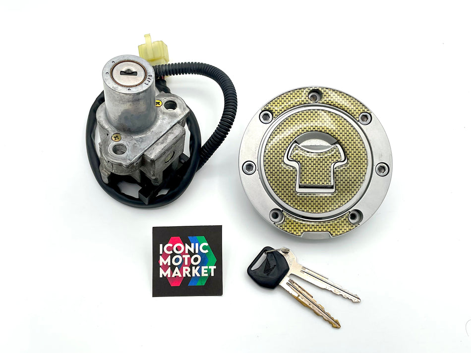 Honda CBR900RR, 929RR, 954RR - Ignition, Fuel Cap, Lock Set. (OEM) #35010-MCJ-671