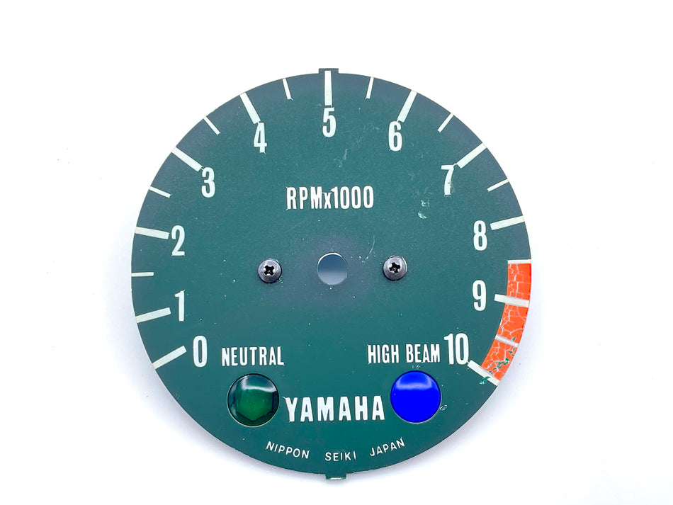 Yamaha RD250 (1973-1987) Tachometer Face, Bezel w/ Glass. (OEM) #201657572
