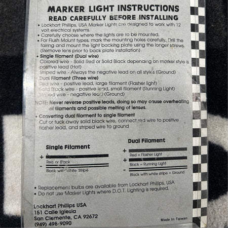Lockhart Phillips Turn Signal Marker Lights 122-9963