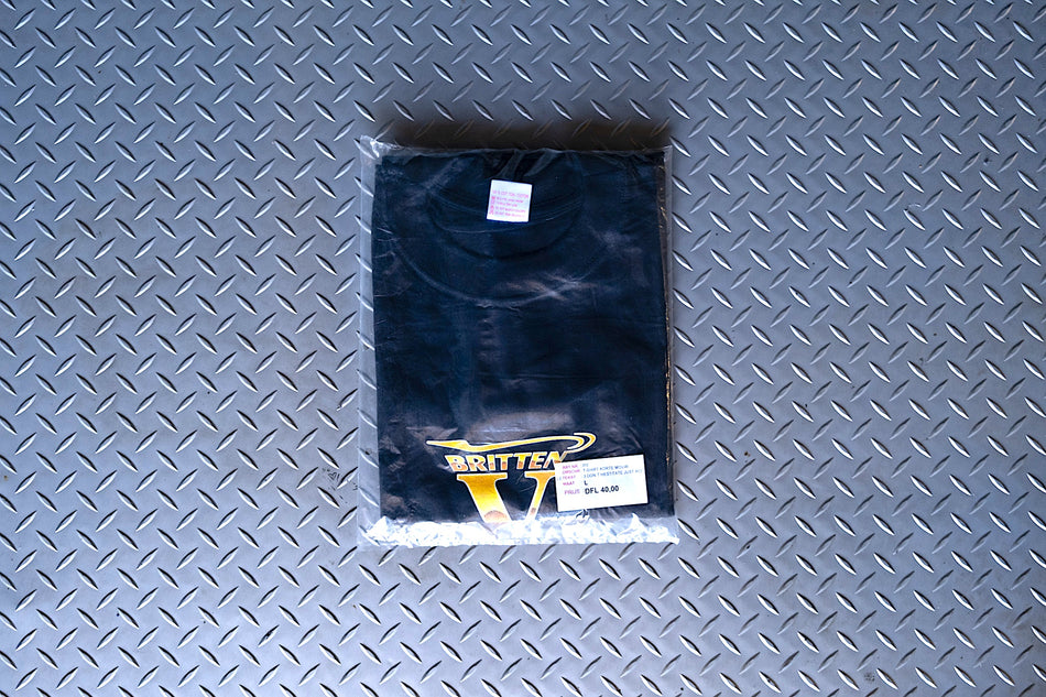 Britten V Twin Logo T-Shirt. New-in-Package (Size: Large, 100% Cotton). #BVL_1