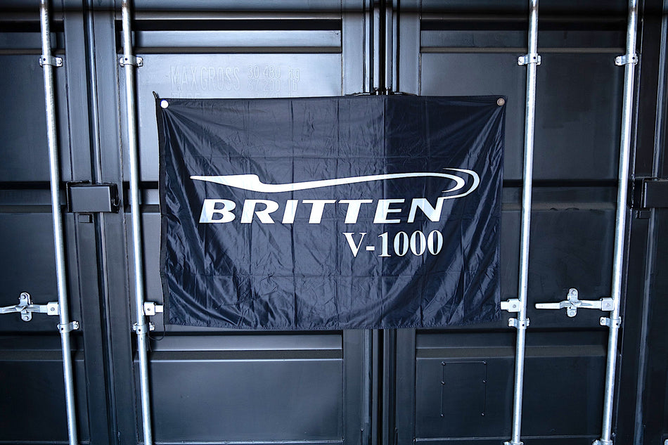 Britten V-1000 Logo, Banner. Navy. New.  #BVLBA_1