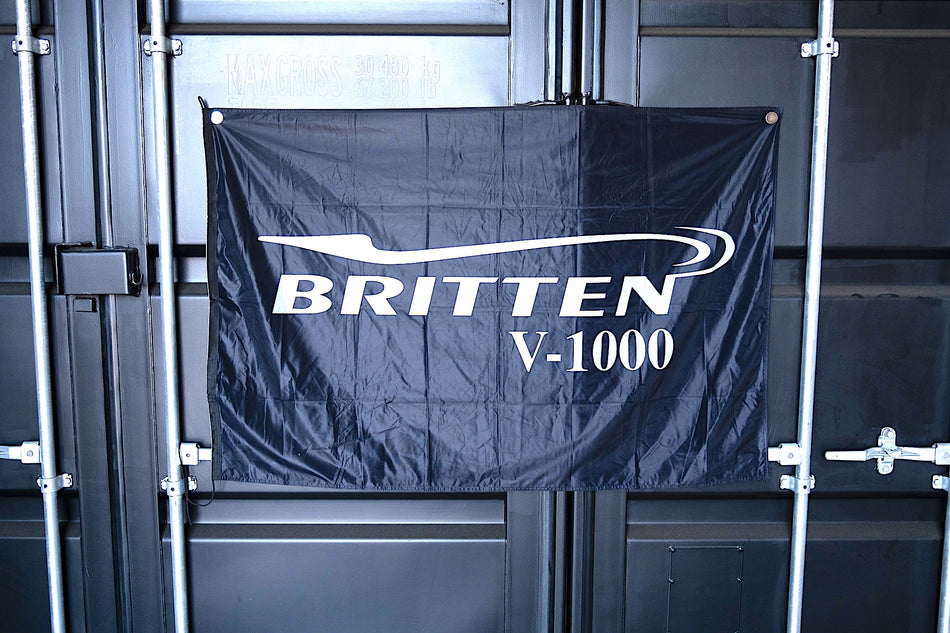Britten V-1000 Logo, Banner. Navy. New.  #BVLBA_1