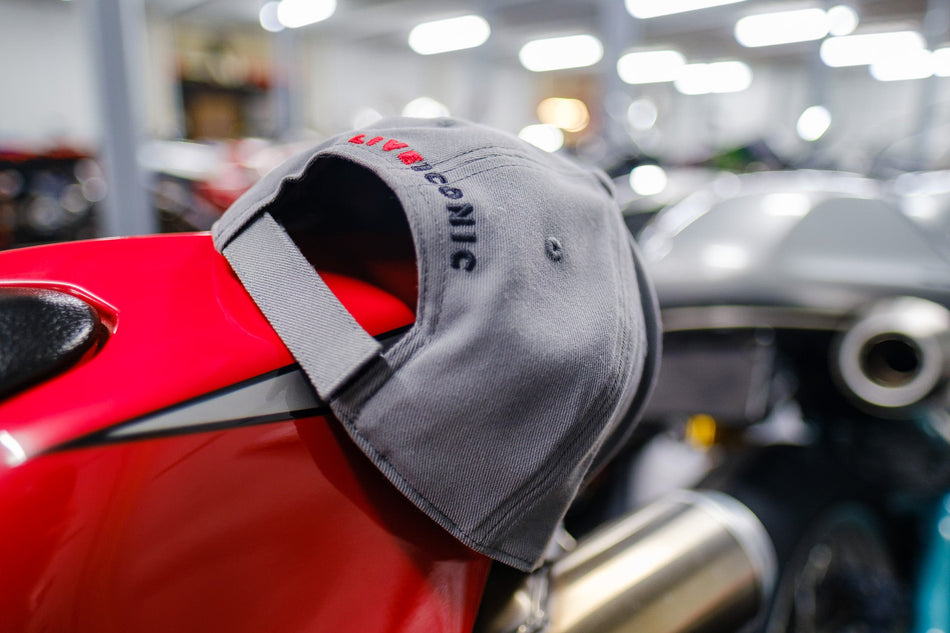 Iconic Motorbikes Velcro Strap Adjustable Hat (Gray)