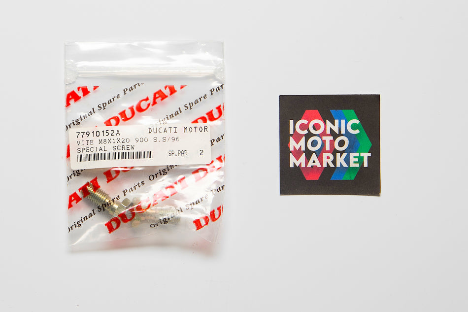 Ducati Supermono (1995) Banjo Bolts M8x1.00x20. NOS (OEM) #77910152A(2)