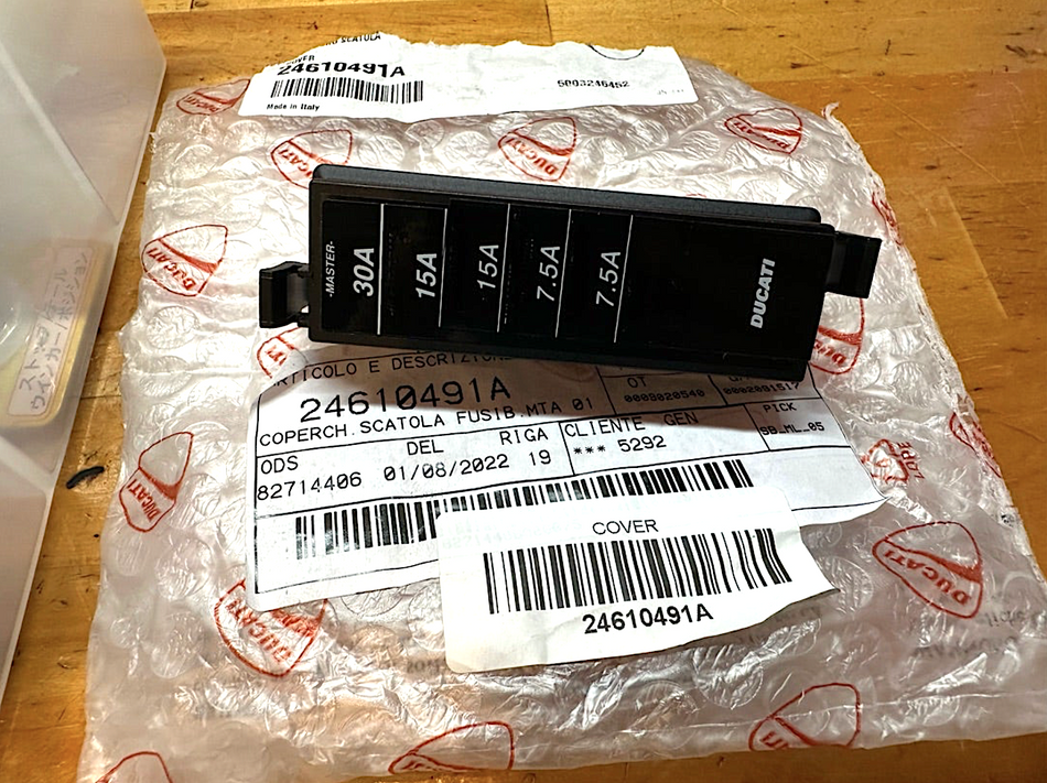 Ducati 900SS, 750SS, 600SS, 400SS. Fuse Cover. New. (OEM) #24610491A