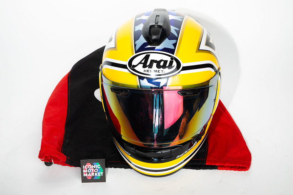 Arai Vector X Helmet - Colin Edwards Rep., w/ Leather Gloves. #ARAI_CED1